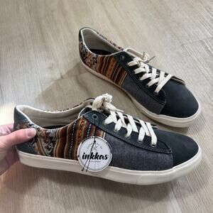 NWT Inkkas Cusco Low Top Sneakers W14 M12 Aztec Peruvian Woven Canvas Gray